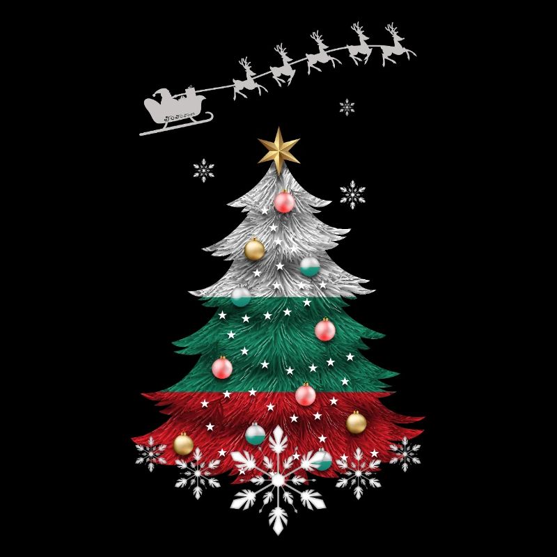 Christmas tree with Bulgaria flag
