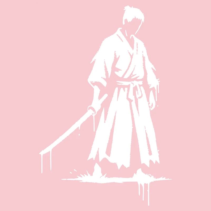 Sad ronin samurai warrior graffiti