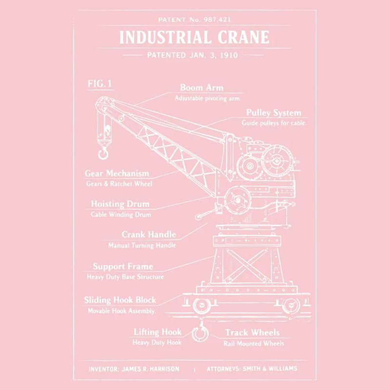 Conception des plans pour une grue industrielle