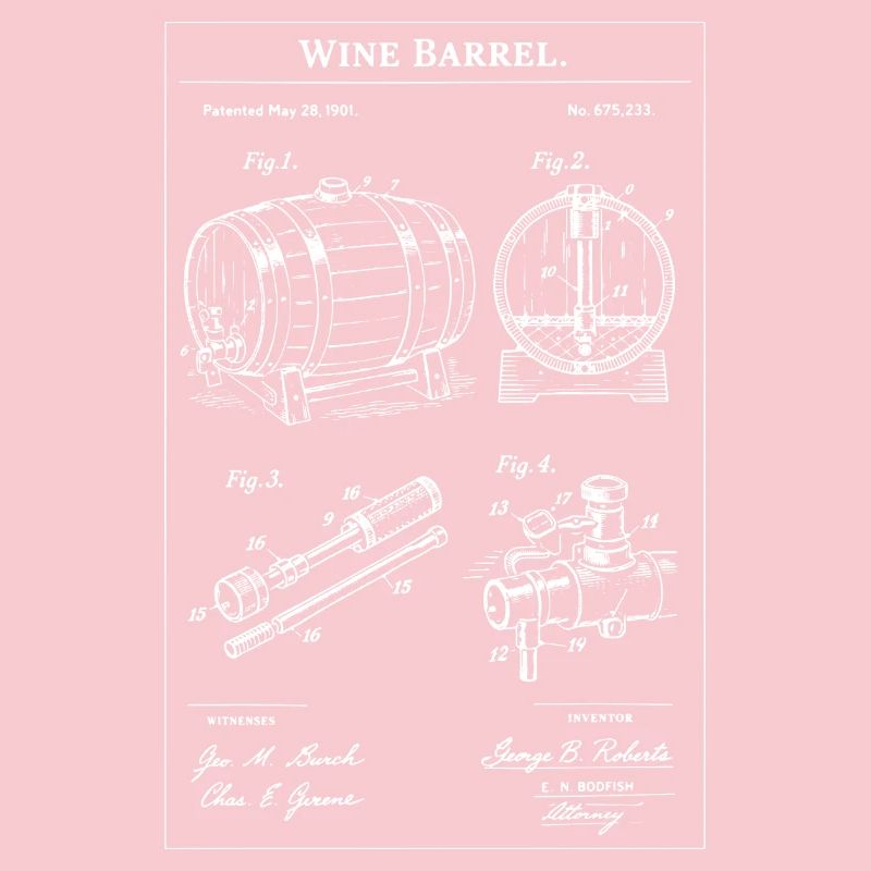 Blueprint Wine Barrel Sketch