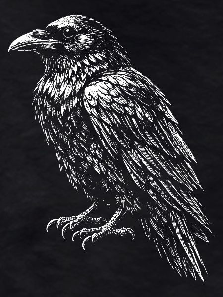 Raven Crest Monochrome Sketch