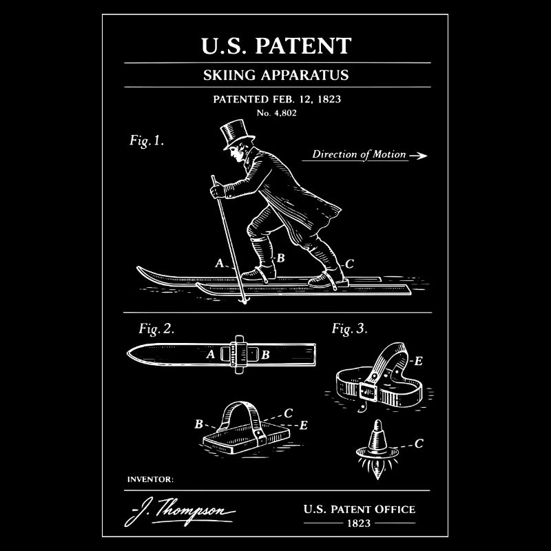Vintage Ski Patent Diagram
