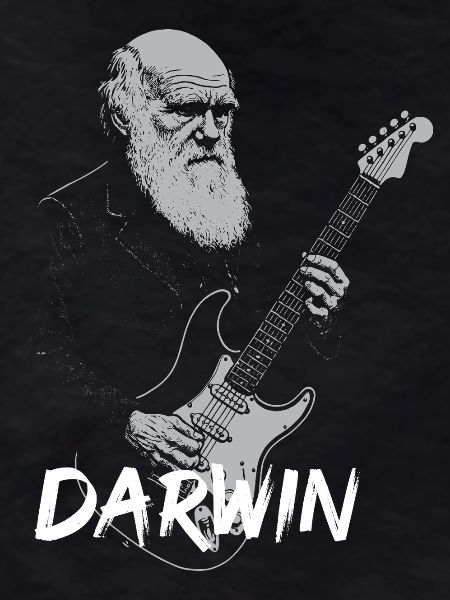 Darwin Playing Guitar Evolution