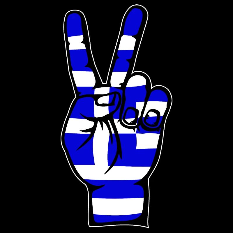 Symbole de victoire de la paix du drapeau de la Grèce