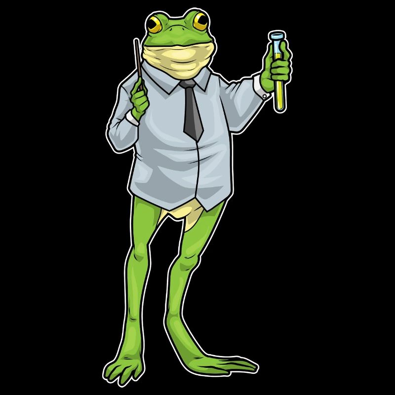 Grenouille Professeur de chimie Éprouvette
