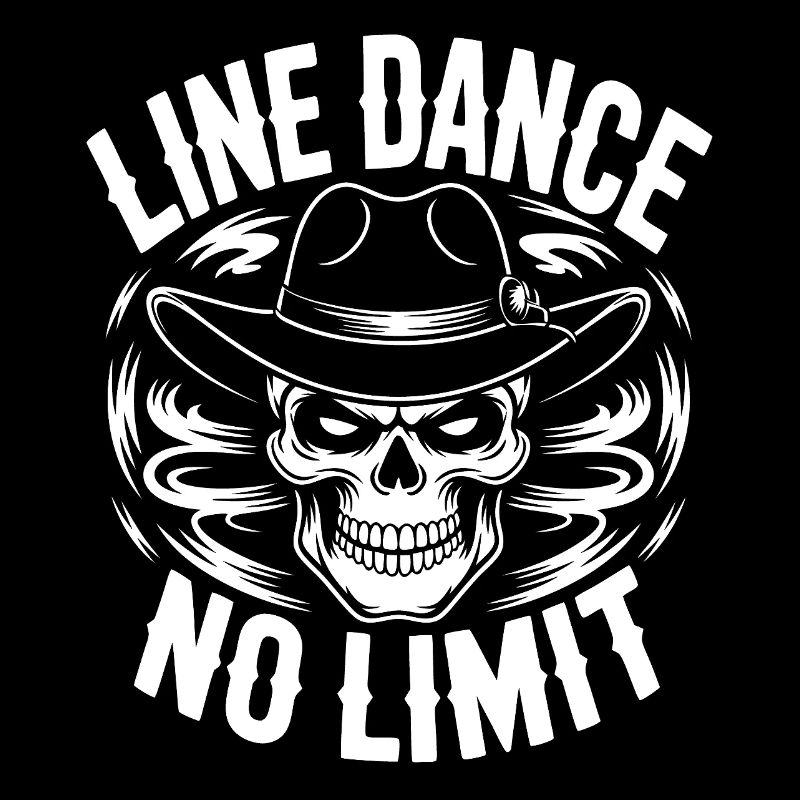 Line Dance Skull mit Stetson und Boots und Lasso