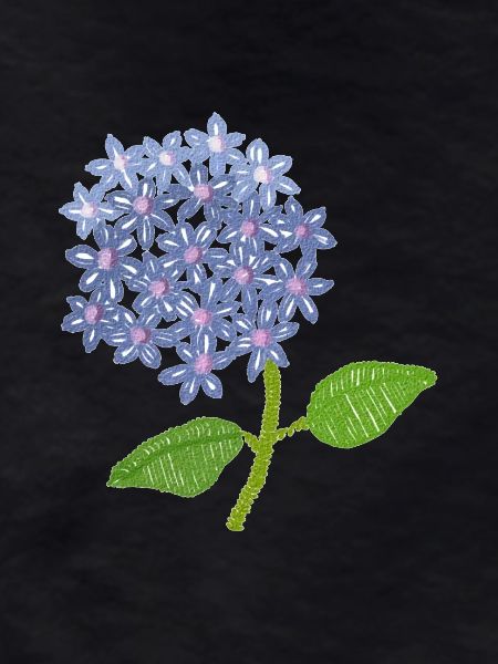 embroidered hydrangea
