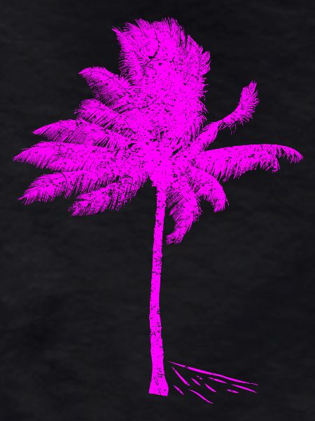 Neon Pink Palm Tree Silhouette