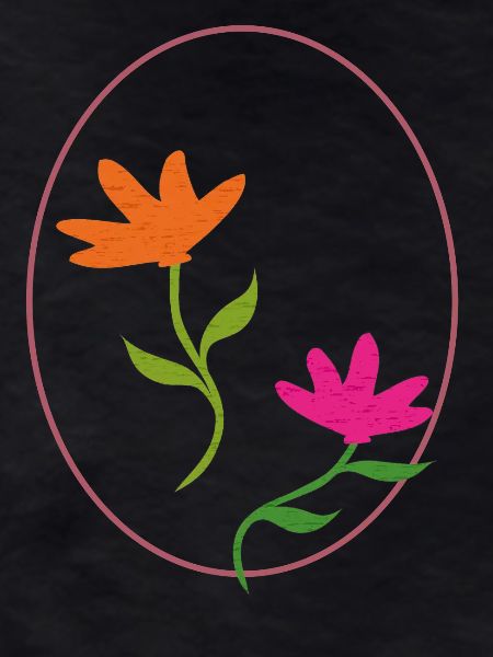Easter egg with two flowers