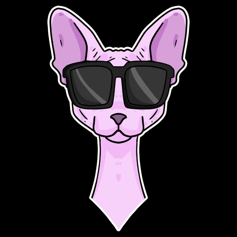 Chat cool avec lunettes de soleil - race de chat Sphynx