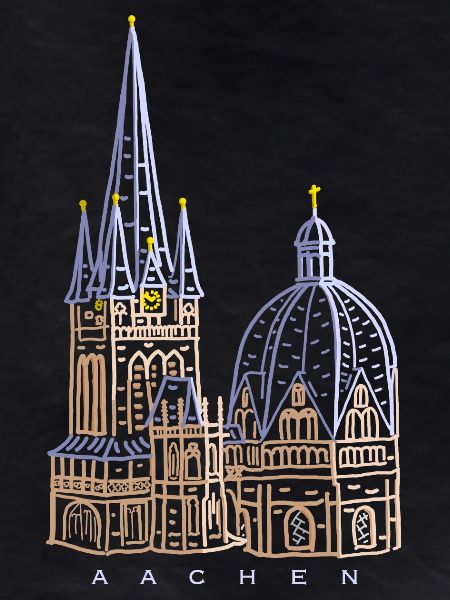 Aachen Cathedral, hand-drawn