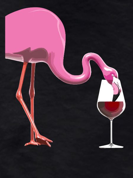 Flamingo with wine glass
