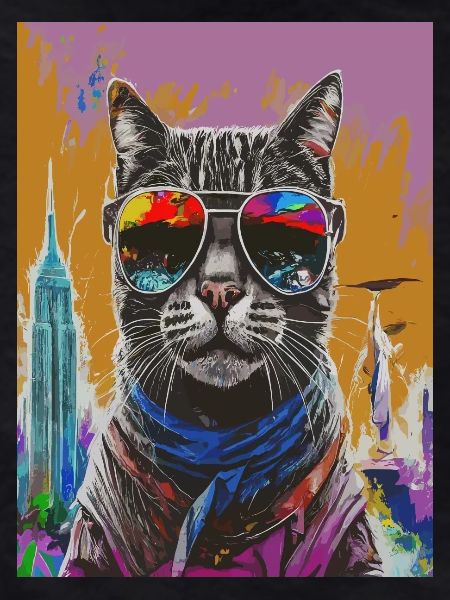 Urban Cat with Rainbow Shades