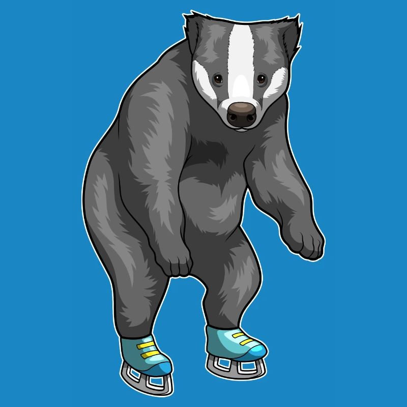 Dachs Eislaufen Schlittschuhe
