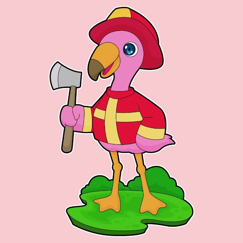 Flamingo Feuerwehrmann Axt