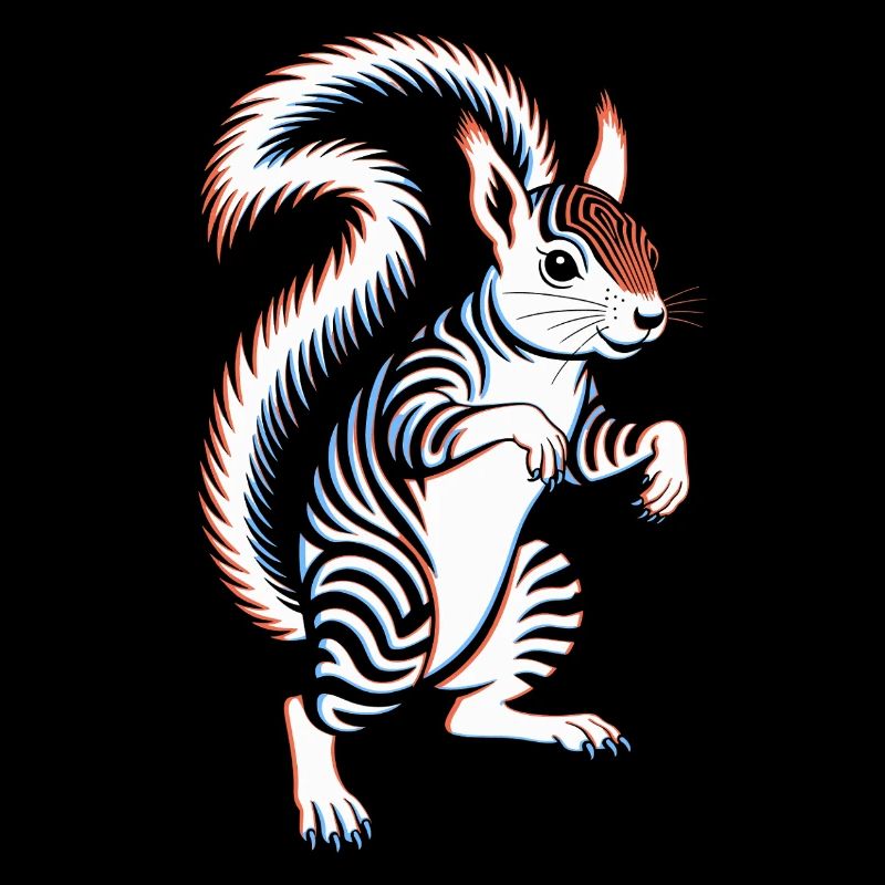Retro Striped Squirrel for Animal Lovers