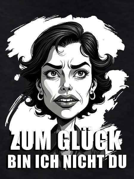 Caricature with "Fortunately..." quote