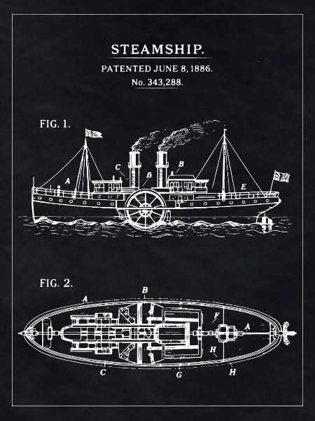 Steamboat Blueprint Steamship