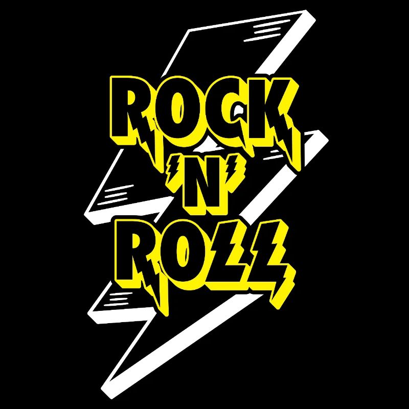 Rock 'N' Roll Lightning Bolt 3D Logo