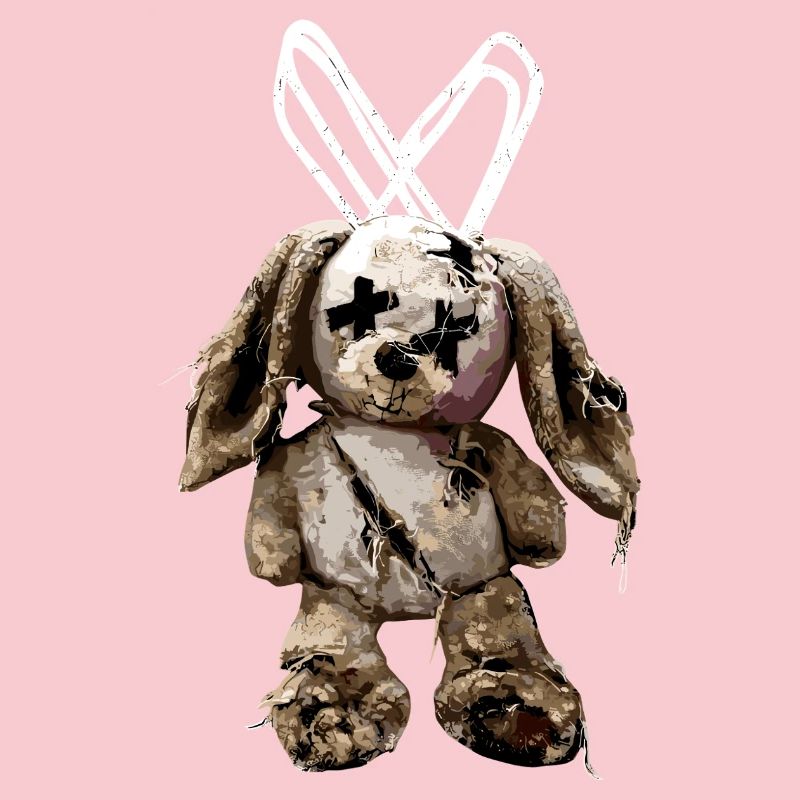 Dark stuffed bunny cuddly toy