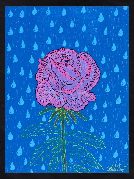 Pink in Rain Blue