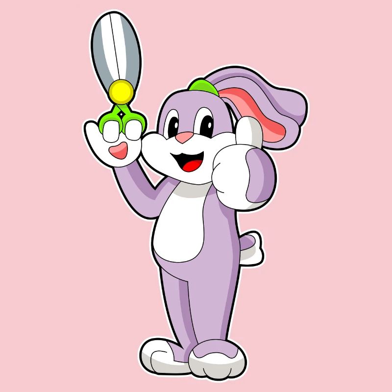 Ciseaux de coiffeur lapin