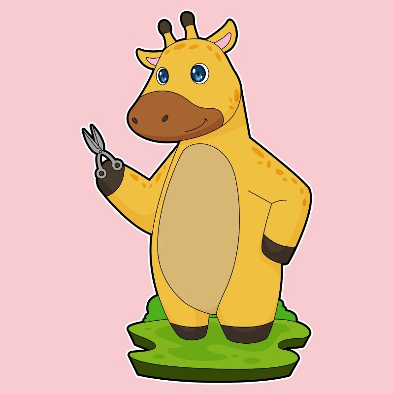 Ciseaux de coiffeur girafe