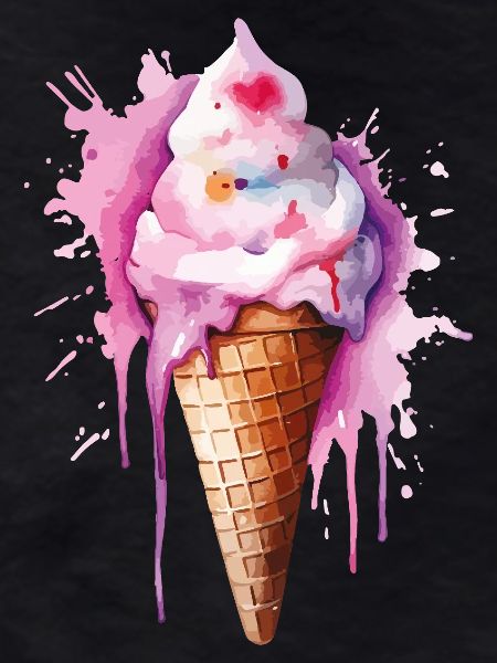 Wasserfarbe Eiscreme Tropfen