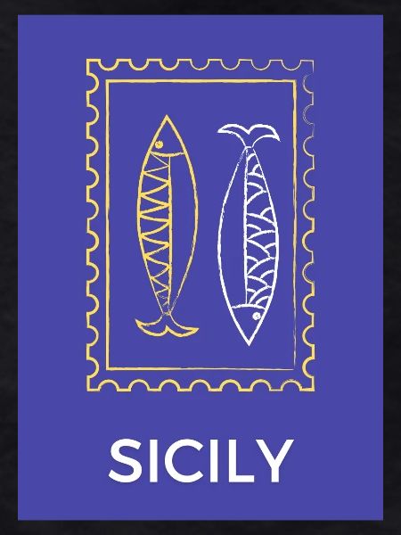 Sicilian fish silhouette Sicily