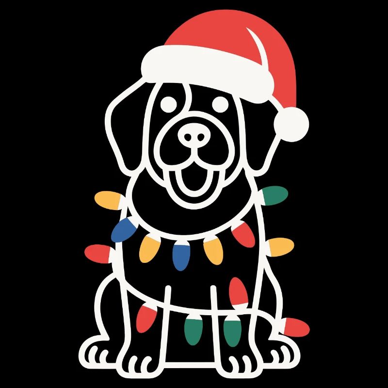 Lumières de Noël du chiot Père Noël
