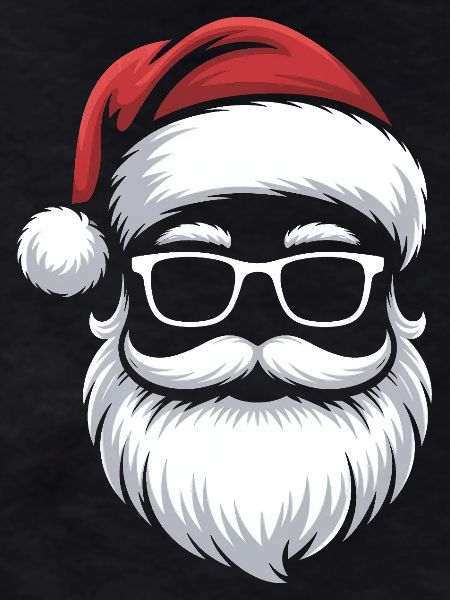 Weihnachtsmann mit Schnurrbart Brille