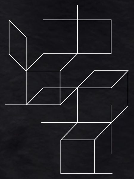 Geometric Cube Line Art