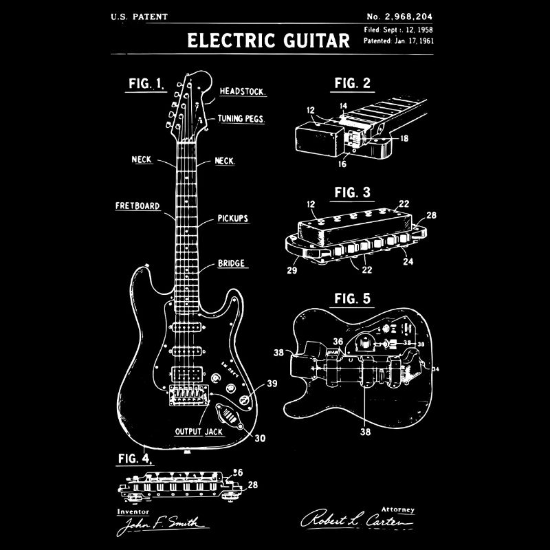 electric guitar blueprint patent.