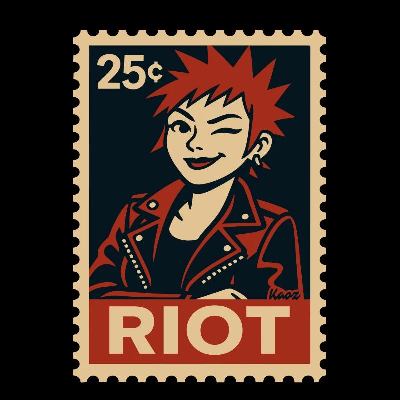 Femme punk avec une coiffure rousse