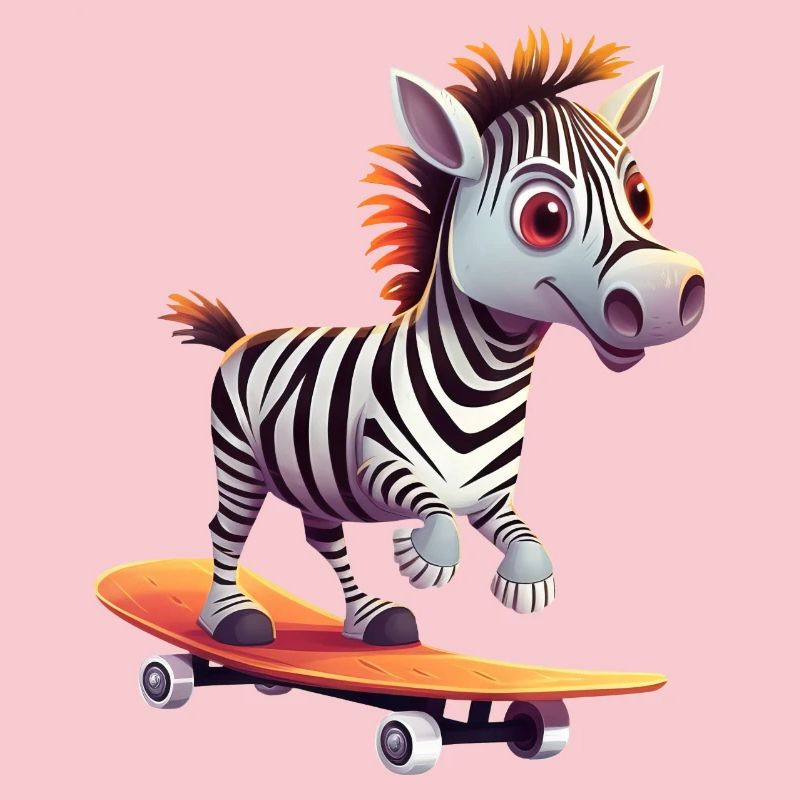 Zebra on Skateboard - Dynamic Design