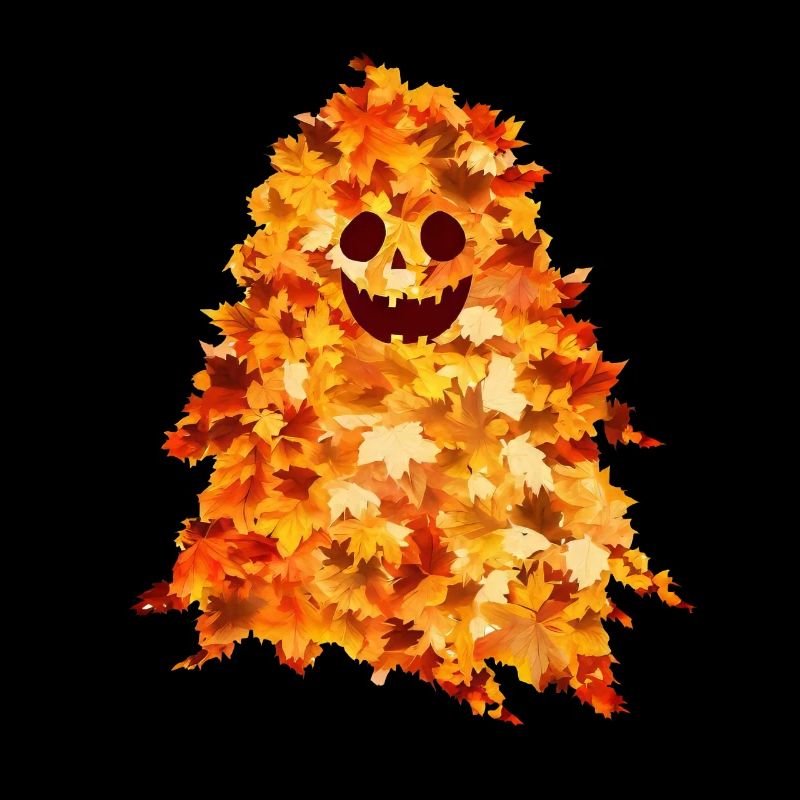 Fantôme automnal dans la forêt colorée de feuilles