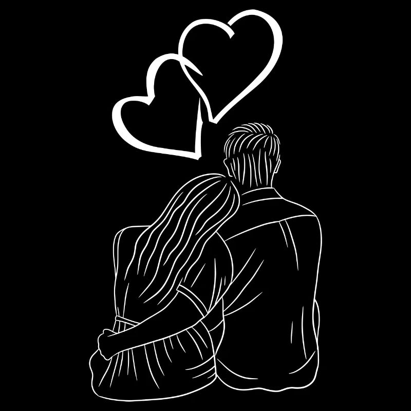 Paar Liebe Herz Silhouette