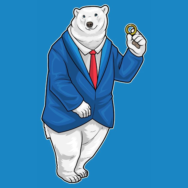 Eisbär Bräutigam Ehering Hochzeit