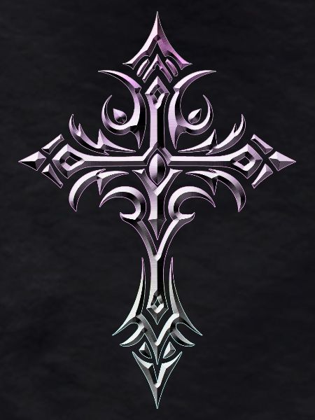 Crimson Lilac Ornate Cross