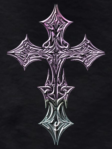 Ornate Filigree Cross Gradient