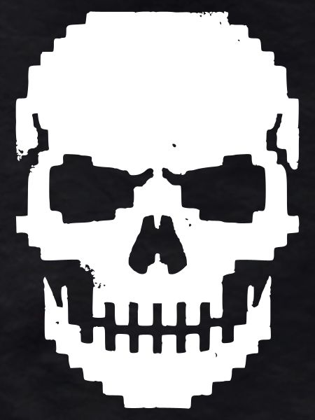 Pixel Skull Jaw 8-Bit