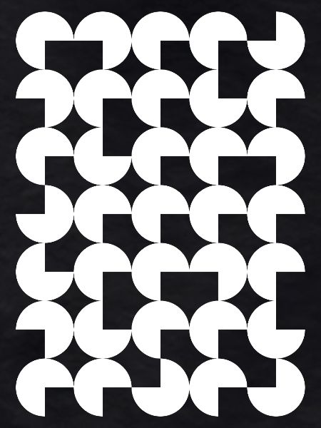 Geometric Circle Mosaic on Black