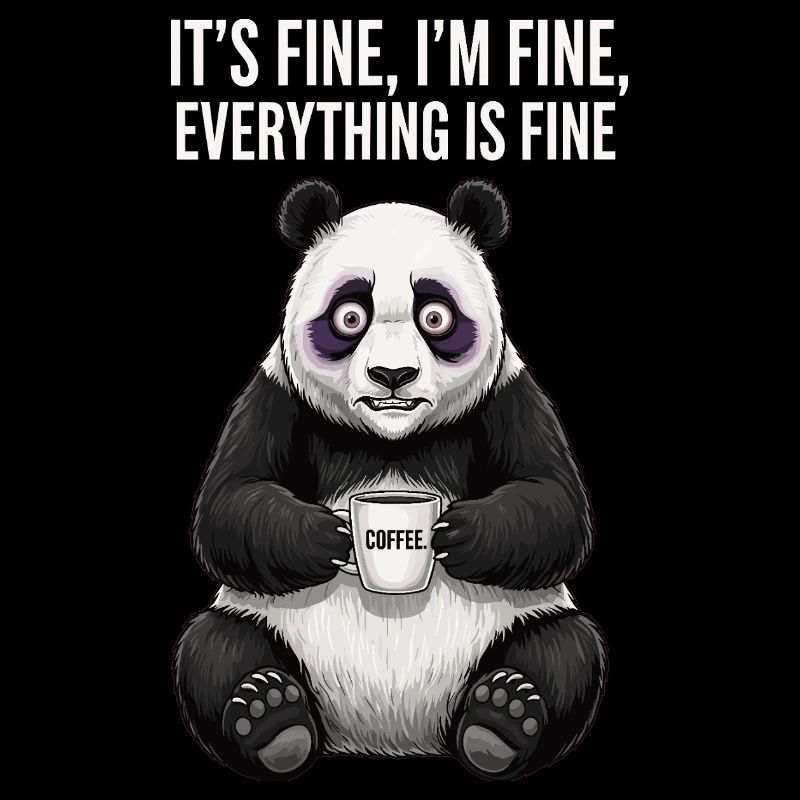 Its Fine In Fine Coffee Panda Humor