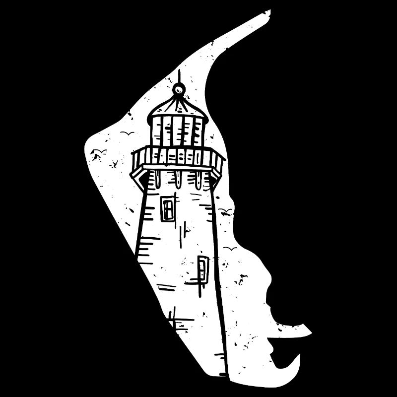 Amrum North Sea Lighthouse Silhouette Grunge