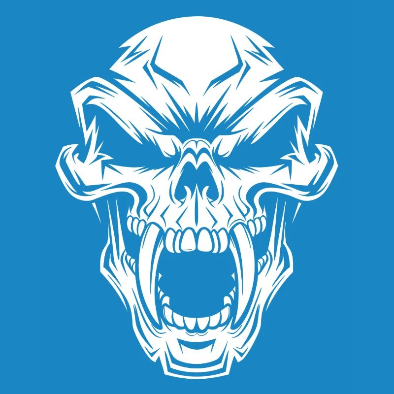 Angry skull with long teeth