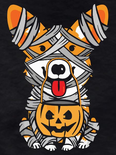 Halloween Dog Wrapped in Bandages