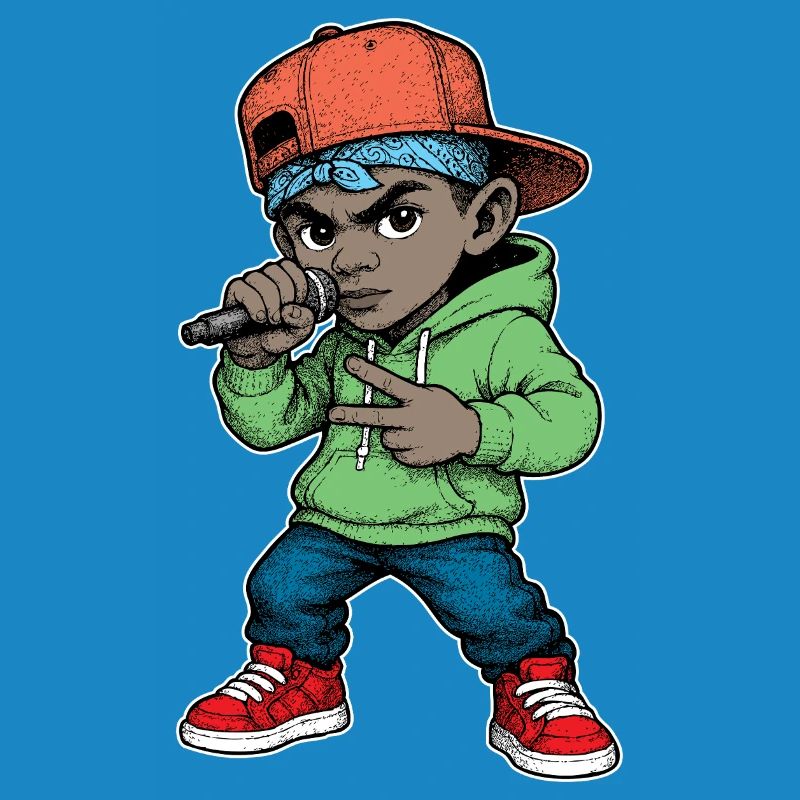 Junger Rapper-Junge mit Mikrofon