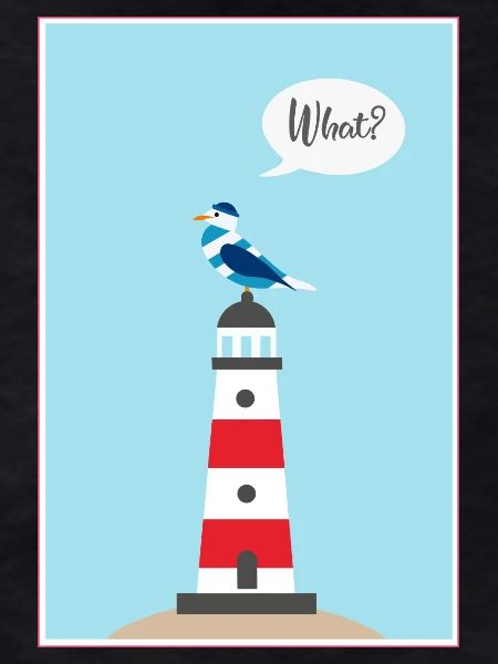 Leuchtturm - Möwe - Comic - Geschenk