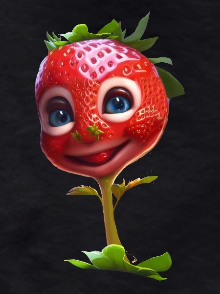 Cute funny strawberry