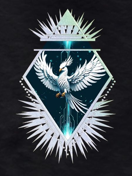 Wonderful white fantasy phoenix.